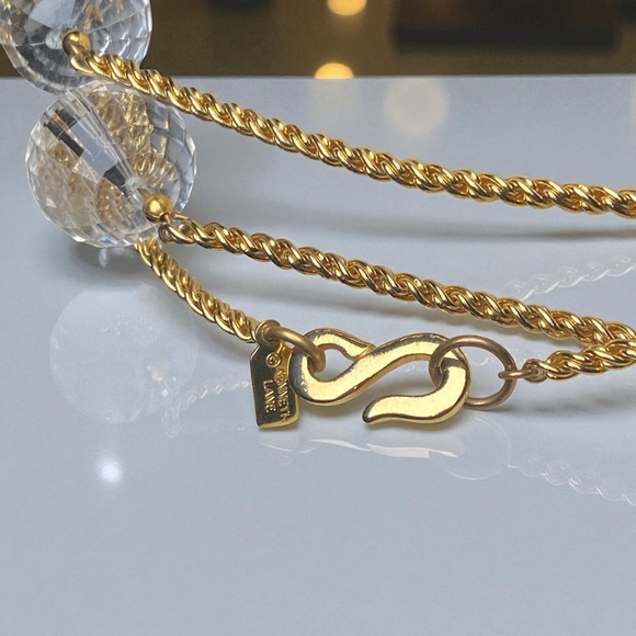 Vintage Kenneth Jay Lane Pools of Light Goldtone Necklace - Picture 8 of 10